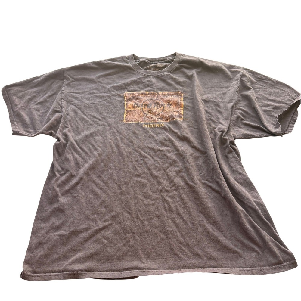 Vintage Hard Rock Cafe Men Phoenix Graphic TShirt 2XL Brown Retro AZ Fathers Day